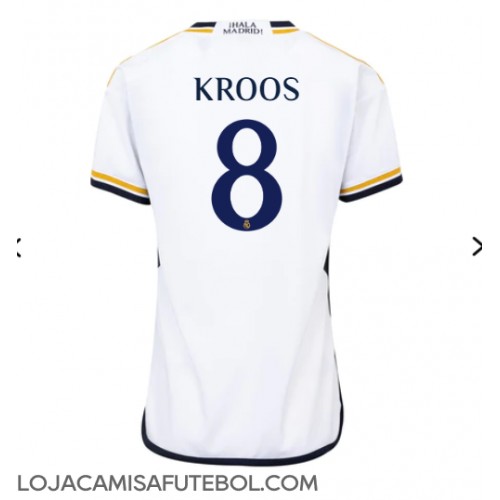 Camisa de Futebol Real Madrid Toni Kroos #8 Equipamento Principal Mulheres 2023-24 Manga Curta